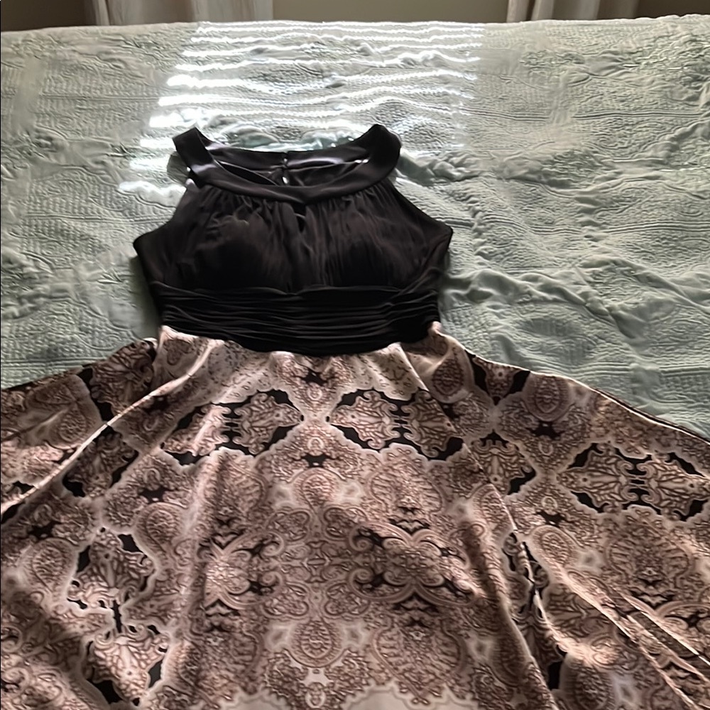 Melrose and Market Black and Cream Asymmetrical Dress